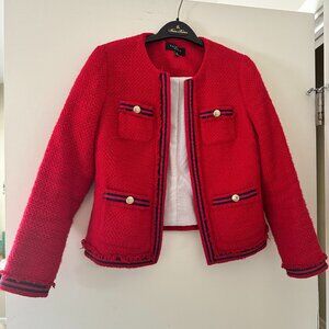 Talbots Red and Navy Cotton Blzer with Golden Buttons Size 4P